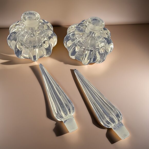 Vintage Heavy Crystal Perfume Bottle Set Art Deco - Picture 5 of 9